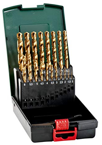 Metabo 627173000 627173000-Estuche 19 Brocas para Metal HSS-Tin 1-10 mm