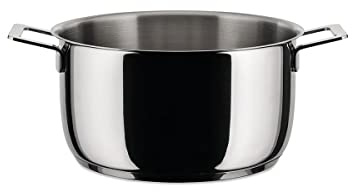Alessi AJM101/20 Pots&Pans Casseruola a Due Manici, in Acciaio Inossidabile 18/10 Lucido, 320 cl