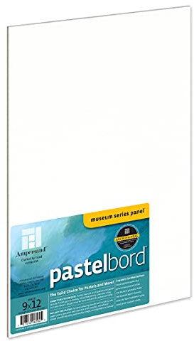 AMPERSAND ART SUPPLY PBW09 Pastel Painting Panel: Museum Series Flachprofil Pastelbord, 1/8 Zoll, Weiß, 9x12