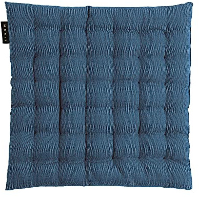 LINUM Pepper Stuhlkissen 40x40 aus 100% Baumwolle, Premium Sitzpolster für Küche, Esszimmer und Outdoor, Komfortables Sitzkissen Stuhl, formstabil, Sitzkissen 40x40 waschbar, Indigoblau