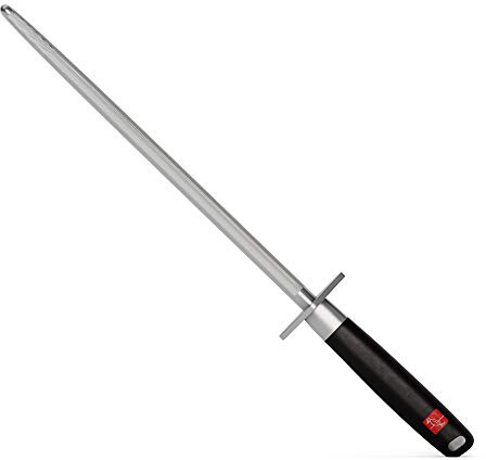 Burgvogel Solingen, Chaira, 26 cm, Master Line, acero inoxidable, afilador de cuchillos, negro, apto para el lavavajillas