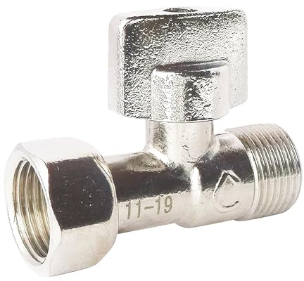 SOMATHERM FOR YOU, Robinet d'arrêt droit pour WC - Entrée Mâle 3/8, Sortie Ecrou tournant 3/8 - Poignée 1/4 de tour - Corps en laiton nickelé - Joint EPDM inclus - Fiable et design | Coupez facilement votre eau grâce à ce robinet droit en laiton, robuste et durable.