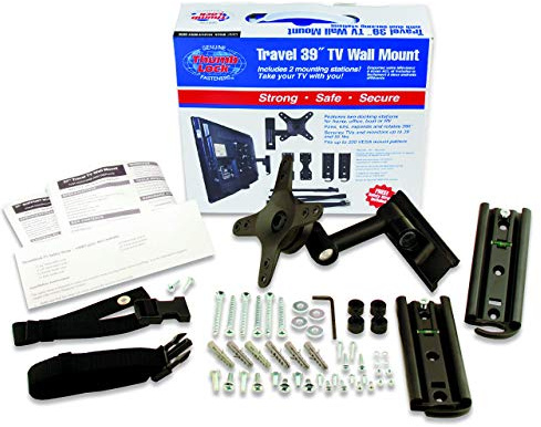 Ready America 37â€ LCD TV Wall Mount for Home, Office, Boat, RVs, Safety Strap Included, Pans, Tilts, and Rotates, Secure in Mount Designed for Moving Vehicles