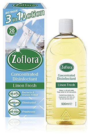 1x Zoflora 3in1 Action Concentrated Disinfectant Linen Fresh 500ml