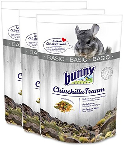 3 x 3,2 kg = 9,6 kg Bunny Chinchilla Traum Basic Futter für Chinchillas