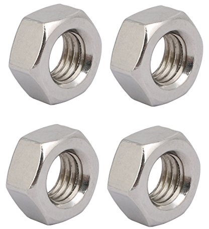 sourcingmap 4pz M12 x 1,75mm passo filettatura metrica 201 in Acciaio Inox Sinistro dadi esagonali