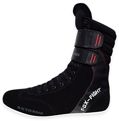 FOX-FIGHT EXTREME Scarpe da boxe, Scarpe Abbigliamento Allenamento Body Building Palestra Sport Arti Marziali, Nero 41