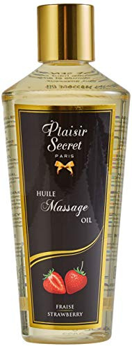 Plaisirs Secrets Huile de Massage Sèche Sensuelle 100% Végétale Fraise 250 ml