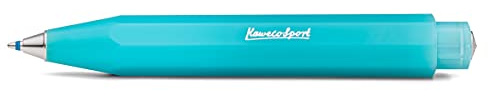 Kaweco SKYLINE SPORT Kugelschreiber Blueberry I Business Kuli aus hochwertigem Kunststoff in Türkis I Sommerlicher 12 g Taschen-Kugelschreiber mit Herzkurvenmechanik I Druckkugelschreiber 10,5 cm