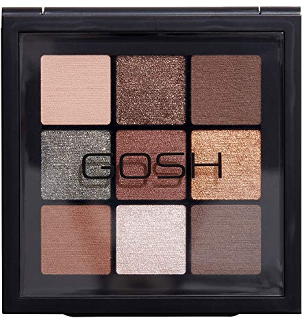 GOSH Eyedentity Lidschatten-Palette 003 BE HAPPY mit 9 perfekt abgestimmten Farben in Matt & Metallic kombinierbar für Tages-Make-Up & glitzernde Looks für den Abend vegan & parfümfrei, 46.4 g