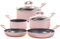 Cermalon ® 5-teiliges Pfannen-Set aus Keramik, antihaftbeschichtet, Rosa mit grauen Glitzern
