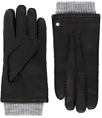 Roeckl Herren Metz Lederhandschuhe, Black/Grey, 8.5