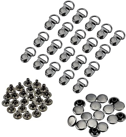 PH PandaHall 40 Stück Schnürsenkelhaken, Messingschuhe Spitze Sicherheitsschnallenschuhe Ösen Hakenschlaufe D-Ring Mit Nieten Für Klettern Wanderschuhe Arbeit Outdoor Bergsteigerstiefel Rotguss