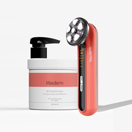 MASDERM | Frequency Device + Radio Frequency Face Cream 500 ML | Electric Facial Massager | Facial Cleanser | Professional HIFU Device