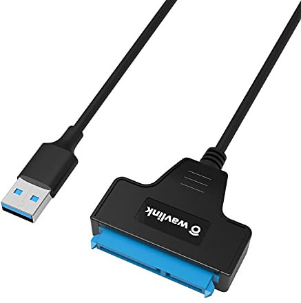 WAVLINK Cable adaptador SATA a USB 3.0 para conector de disco duro SSD y HDD de 2.5 pulgadas, compatible con SATA III UASP