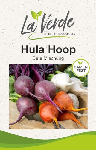 La Verde MEIN GARTEN UND ICH. Hula Hoop Bete Samen für ca. 100 Pflanzen, farbenfrohe Rote Bete Mischung, Beta vulgaris, Saatgut ohne Gentechnik