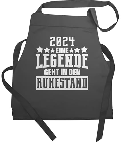 Shirtracer Schürze - Rentner - Erwachsene - 2025 Eine Legende geht in den Ruhestand I Geschenk Rente - 60x87 - Anthrazit - kochschürze herren retirement abschied küchenschürze für mann der