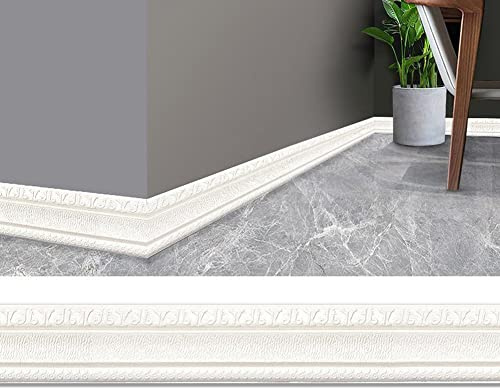 ZYWUOY 5 x 2,3 m selbstklebende Schaumstoff-Zierleiste, selbstklebende Wandverkleidung, Sockelleiste, Dekor, Aufkleber, Wandaufkleber, Dekor, starker Klebstoff