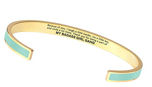 STORYJEWELLERY My Badass Friend Gang Bracelet, Badass Bestie Bracelet, Friendship Bracelet, Matching Bracelet for Best Friend, Enamel Friendship Bracelets for Women