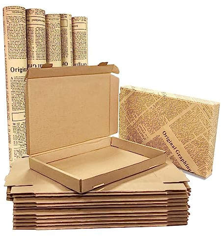 TOHDNC A5 Cardboard Shipping Boxes 10 pack, 230x150x25mm Royal Mail Large Letter Boxes, Packaging Mailing Boxes for Packaging, Mailing, Business