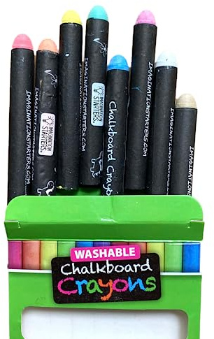 Imagination Starters Crayones de Tiza, Rojo, Naranja, Amarillo, Verde, Azul, Rosa, Bronceado, Blanco, 8 Count (Pack of 1)