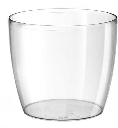 Tecnokit Tera Blumentopf aus transparentem Harz in Schale Madeira Blumenkübel für innen und außen, Blumentopf für Orchideen und Pflanzen (Ø 22 x 20 cm)
