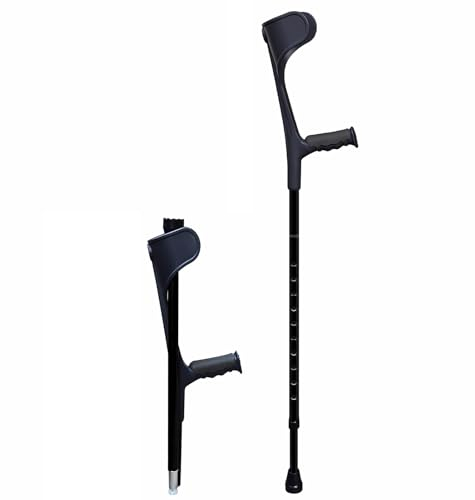 1 Stück Klappbar Gehhilfe Krücken, Unterarmgehstützen mit Ergonomischen Griffen, Geeignet for Menschen mit Beinverletzungen (Color : Black)