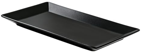 METRO Professional Plato llano Macario, cerámica de gres, 25 x 14.5 cm, rectangular, negro, 6 unidades