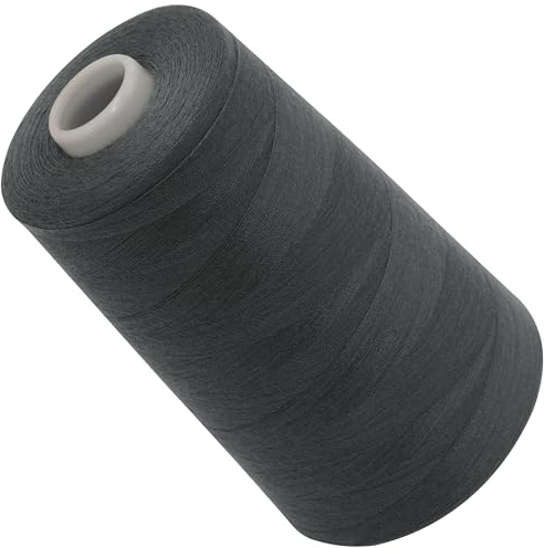 Aerzetix – C72919 – sytrådkon 120 (40/2) 4 000 m – tillverkad av polyester – konfektion, kortvarig, garn, snöre, sömnad, kläder, tråd – färg grå – antracit