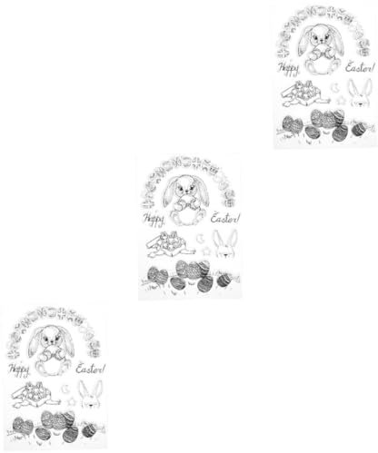 EXCEART 3blätter Bogen Klare Silikonstempel Für Bastelprojekte Flexible Langlebige Stempel Für Scrapbooking Handlettering Und Geschenkkarten Für Ostern Und Festliche Anlässe
