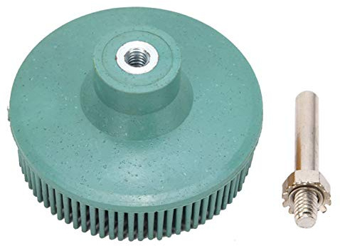 KIMISS Cepillo Abrasivo de Goma de Esmeril con Disco de 3 cerdas: Ideal para Pulir, Desbarbar y Esmerilar Metales (GREEN)