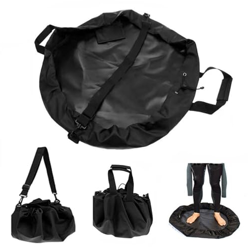 XHDZSW Wetsuit Changing Mat, wasserdichte Surf-Strandpolster, Surf-Wickelunterlage, Tragetasche, Trockentasche Mit Tasche Und Griffgurten (130cm,Schwarz)