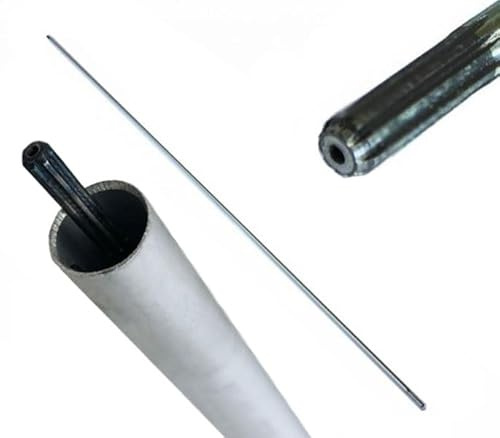 Asta di Trasmissione con Tubo | per Decespugliatore | Lunghezza Asta 153 cm | Lunghezza Tubo 150 cm | Diametro Asta 8 mm | Diametro Tubo 28 mm | 9 Denti | in Acciaio | Pezzo di Ricambio