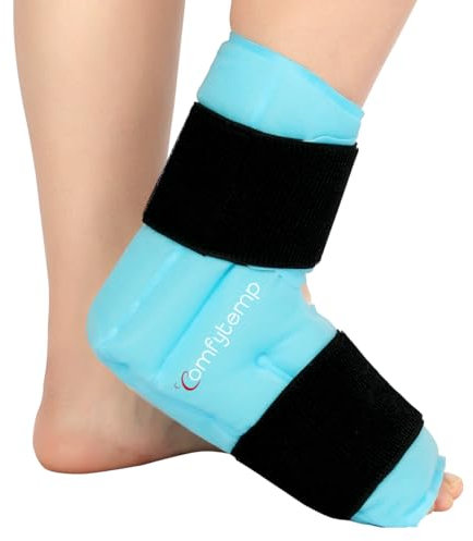 Comfytemp Large Foot Ice Pack Wrap Around Entire Foot, Full Coverage Ankle Gel Pack for Swollen Feet & Ankle Treatment, Reusable Gel Ice Pack for Sport Injuries, Achilles Tendonitis, Plantar Fasciitis