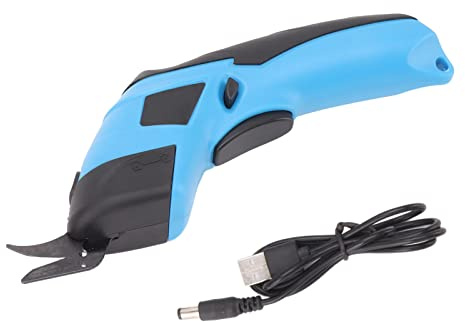 Schnurlose Elektrische Schere, Präzise Fadenverfolgung, Lang Anhaltende Leistungsabgabe, Geeignet für Stoffe, Teppiche, Leder, Cord mit USB-Aufladung, Leichtes ABS-Material