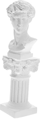 BIUDECO Harzstatuendekor Römische Säulenstatue David Statue Exquisites Statuenornament Skulptur Für Hause Garten Platzierung Leichtgewichtig Und Stabil
