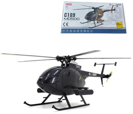 NULA Ferngesteuertes RC Hubschrauber, MD500 C189 Helicopter Flugzeug 1/28 2.4G 4CH Single-Rotor Militär Hubschrauber mit 6-Achsen-Kreisel, RC Helikopter Spielzeuge für Anfänger Erwachsene