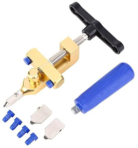 XNYXLPP 2-in-1-Glasschneider-Handwerkzeug, manuelle Glasbrechzange, DIY-Werkzeugsatz mit 2 Ersatzschneidklingen, 4 Unterlegscheiben, 3–15 mm manueller Fliesenschneider