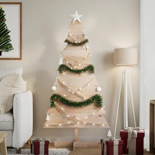 Xichuzi Árbol de Navidad de Madera de Adorno Madera Maciza Pino 150 cm, Christmas Tree Decorations, Abeto Artificial árbol, Arbol De Navidad - 858192