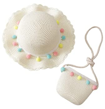 BESTYASH rol Sombrero De Paja para Gorra De Verano Bolso para Cosplay De Sombrero y Bolsa para Playa