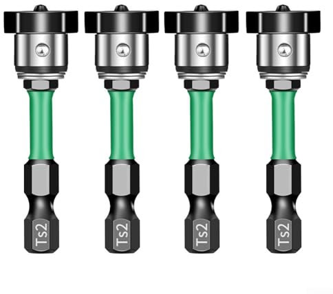 Jonikuper Juego de 4 Brocas Magnéticas de Posicionamiento para Placas de Yeso, Puntas de Destornillador de Posicionamiento para Placas de Yeso, Kit Magnético, Broca Eléctrica Manual (B)