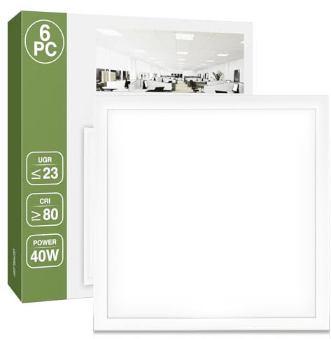 LASLUX LED Panel 60x60 (4000K Warmweiß) – Deckenpanel LED 3200 Lumen mit CRI≥80 & UGR≤23 – LED Rasterleuchte für Büro, Wohnen, Praxis (PE0108-60×60cm 4000K 40W, 6 Stück)