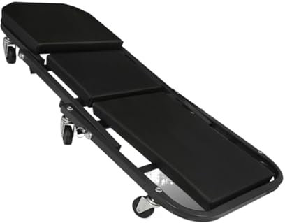 RVIFY hocker mit Rollen 2-in-1-Roll- und Klappstuhl fürs Auto, Verstellbarer Garagenrollstuhl für Liegen oder Sitzen Rollhocker
