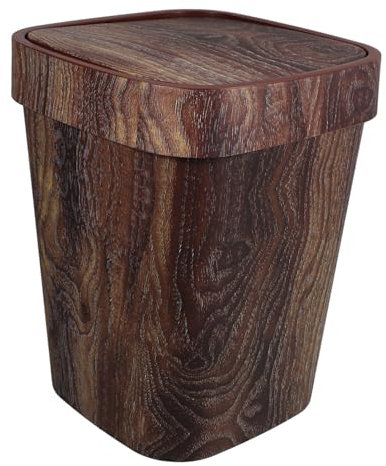 FUNNETOYU Poubelle Vintage Avec Couvercle Pivotant Corbeille De Salle De Bain Cuisine Bureau Petite Pour Déchets Quotidiens