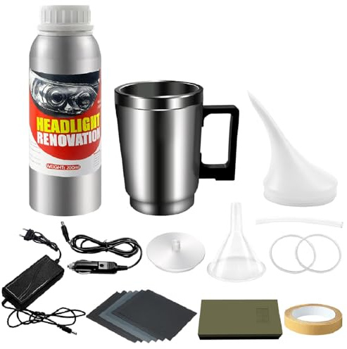 Yanxinanty Scheinwerfer aufbereitung Set，200ml Auto Scheinwerfer politur Set，Auto Scheinwerfer, Kratzer，vergilbung, verschwommenes Reparatur politur Restoration Set