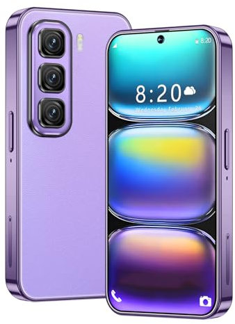 LatsYrs Mini smartphone 4G sbloccato con display HD da 4 pollici, 3 GB di RAM + 32 GB di ROM, doppia fotocamera Dual SIM, Android 10.0, WiFi, Bluetooth, FM, telefono tascabile GPS (viola)