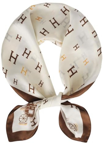 TPZORJX 1PCS Schal aus imitierter Seide,seidentuch damen,halstuch seide,bandana damen,seidentuch haare,Quadratische Schals Impressionismus-Muster Vintage-Schal für Büroarbeit oder lässigen Bund