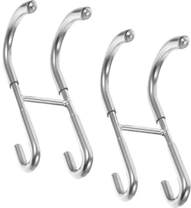 DECOMELODY Gancio Per Porta Doccia Bagno in Acciaio Inox 304, Doppio Gancio Sopra Porta Per Asciugamani e Accappatoi, Organizer Salvaspazio Facile Da Posizionare, Set Da 2 Pezzi