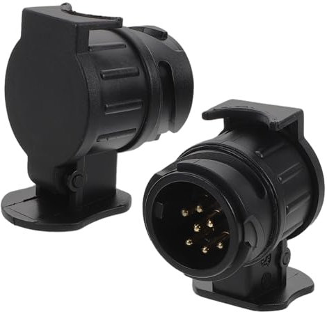 Alipis 2pezzi Adattatore per Rimorchio Convertitore da Spina Elettrica Pin Pin Connettore Luci per Camper Roulotte e Camion Costruzione Robusta in Plastica e Metallo Installazione Semplic