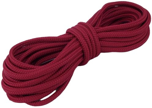 PPM Seil 6mm Polypropylen Schnur – Meterware 10m 20m 30m 50m – Rottöne – Flechtschnur für DIY, Makramee, Outdoor, Deko (Bordeaux, 20m)